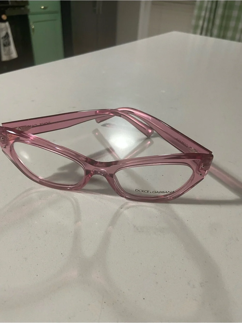 Dolce & Gabbana Transparent Pink Cat-Eye Women's Glasses new without tags